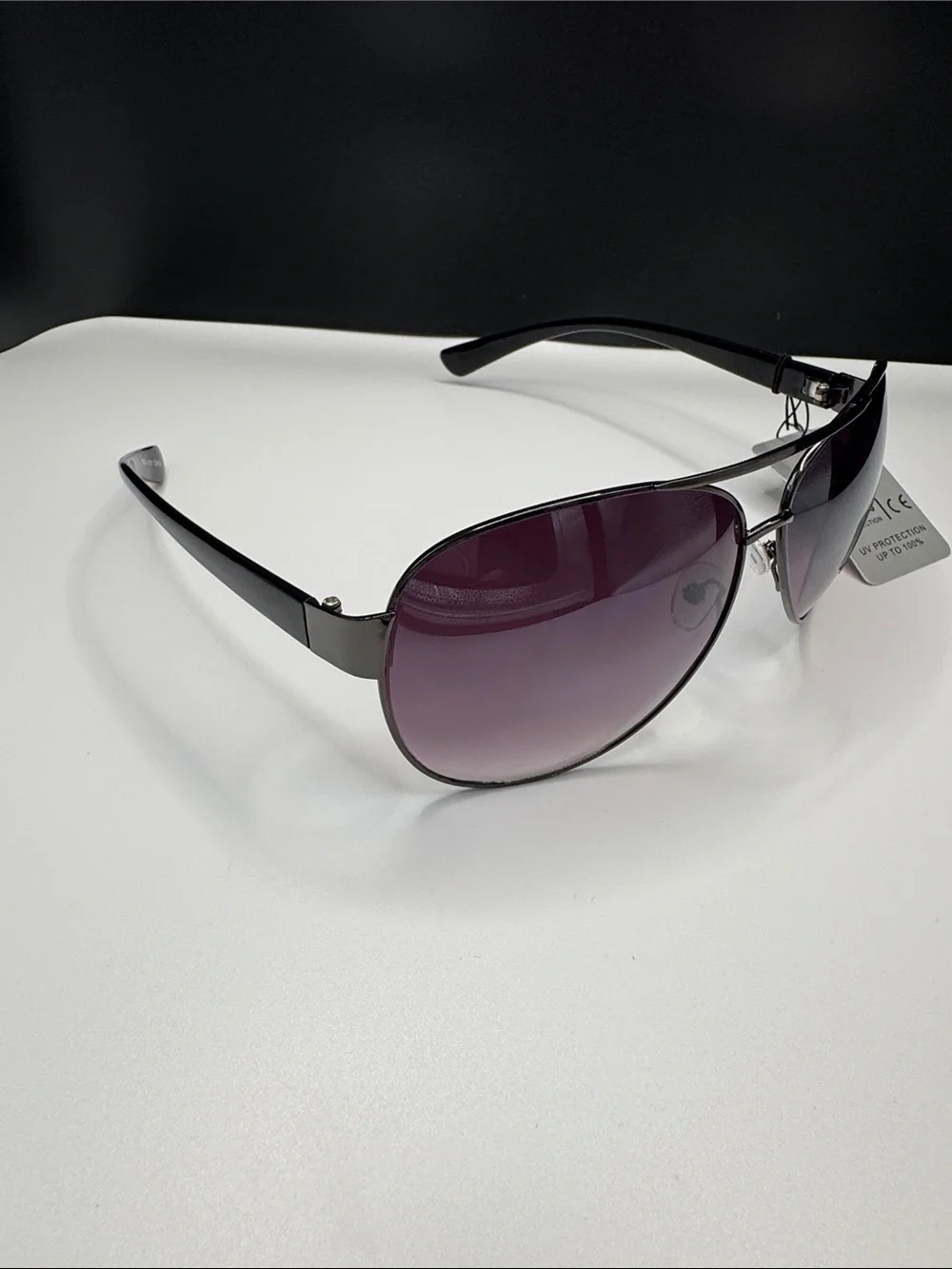 Aviator Women's Sunglasses with Purple Gradient Lenses (3-5)